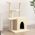 árvore para Gatos C/ Postes Arranhadores Sisal 83,5 cm Creme