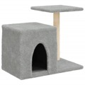 árvore P/ Gatos C/ Postes Arranhadores Sisal 50,5cm Cinza-claro