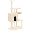 árvore P/ Gatos C/ Postes Arranhadores Sisal 131 cm Cor Creme