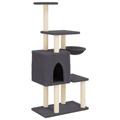 árvore P/ Gatos C/ Postes Arranhadores Sisal 131cm Cinza-escuro