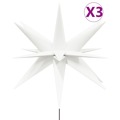 Estrelas da Morávia Dobráveis C/ LED e Estacas 3pcs 35cm Branco