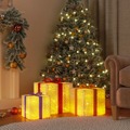 Presentes de Natal Iluminados 3 pcs 64 Luzes LED Branco Quente