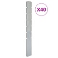 Postes de Vedação Jardim 40 pcs 180 cm Aço Galvanizado Prateado