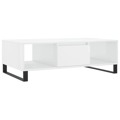 Mesa de Centro 104x60x35 cm Derivados Madeira Branco Brilhante