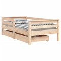 Estrutura de Cama Infantil C/ Gavetas 70x140 cm Pinho Maciço