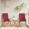 Cadeiras de Jardim Reclináveis C/ Almofadões 2 pcs Teca Maciça