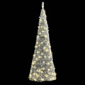árvore de Natal Artificial Pop-up C/ 200 Luzes LED e Neve 210cm