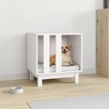 Casota para Cães 50x40x52 cm Madeira de Pinho Maciça Branco