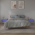 Mesas de Cabeceira com Leds 2 pcs 60x35x40 cm Sonoma Cinza