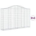 Cestos Gabião Arqueados 14 pcs 200x30x120/140 Ferro Galvanizado