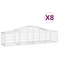 Cestos Gabião Arqueados 8 pcs 200x50x40/60 cm Ferro Galvanizado