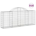 Cestos Gabião Arqueados 18pcs 200x30x80/100cm Ferro Galvanizado