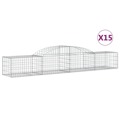 Cestos Gabião Arqueados 15pcs 300x50x40/60 cm Ferro Galvanizado