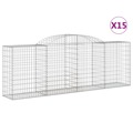 Cestos Gabião Arqueados 15 pcs 300x50x100/120 Ferro Galvanizado