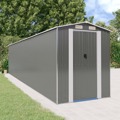 Abrigo de Jardim 192x855x223 cm Aço Galvanizado Cinzento-claro