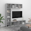 Conjunto Estante/móvel Tv 180x30x180 cm Cinzento Sonoma 3 pcs