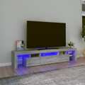Móvel de Tv com Luzes LED 200x36,5x40 cm Sonoma Cinza
