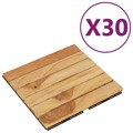 Ladrilhos de Terraço 30 pcs 30x30cm Teca Maciça Padrão Vertical