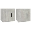 Móveis de Tv de Parede 2 pcs 40x34,5x40 cm Cinzento Cimento