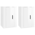 Móveis de Tv de Parede 2 pcs 40x34,5x60 cm Branco Brilhante