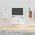 Móveis de Tv de Parede 2 pcs 40x34,5x60 cm Branco Brilhante