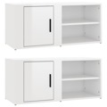 Móveis Tv 2pcs 80x31,5x36 cm Derivados Madeira Branco Brilhante