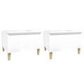 Mesas de Apoio 2 pcs 50x46x35cm Deriv. Madeira Branco Brilhante