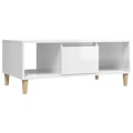 Mesa de Centro 90x50x36,5 cm Derivados Madeira Branco Brilhante