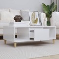 Mesa de Centro 90x50x36,5 cm Derivados Madeira Branco Brilhante