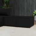 Apoios de Pés para Jardim com Almofadões 2 pcs Vime Pe Preto