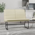 Banco 100x75x76 cm Couro Artificial Cor Creme