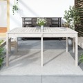 Mesa de Jardim 159,5x82,5x76 cm Madeira de Pinho Maciça Branco