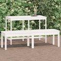 Banco de Jardim C/ 2 Lugares 159,5x44x45 cm Pinho Maciço Branco