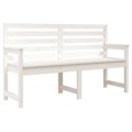 Banco de Jardim 159,5x48x91,5 cm Madeira de Pinho Maciça Branco