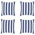 Almofadas Decorativas 4 pcs 40x40 cm Tecido Azul e Branco