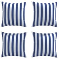 Almofadas Decorativas 4pcs 54x55x12cm Tecido Riscas Azul/branco