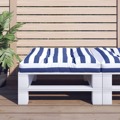 Almofadão para Sofá de Paletes 70x70x12 cm Tecido Azul/branco