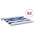 Almofadões P/ Cadeira 2pcs 40x40x3 cm Tecido Riscas Azul/branco