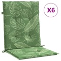 Almofadões Cadeira de Encosto Baixo 6 pcs Tecido Padrão Folhas
