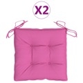 Almofadões para Cadeira 2 pcs 40x40x7 cm Tecido Rosa