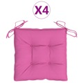 Almofadões para Cadeira 4 pcs 40x40x7 cm Tecido Rosa