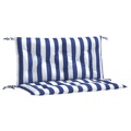 Almofadões P/ Banco Jardim 2 pcs 100x50x7 cm Tecido Azul/branco