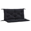 Almofadões P/ Banco Jardim 2 pcs 100x50x7cm Tecido Xadrez Preto