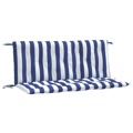 Almofadões P/ Banco Jardim 2 pcs 120x50x7 cm Tecido Azul/branco