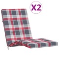 Almofadões Cadeira Terraço 2 pcs Tecido Oxford Xadrez Vermelho