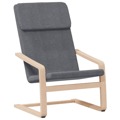 Cadeira de Descanso com Banco P/ Pés Tecido Cinza-escuro
