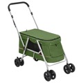 Carrinho Dobrável para Cães 100x49x96 cm Tecido Linho Verde