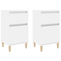 Mesas de Cabeceira 2 pcs 40x35x70 cm Branco Brilhante