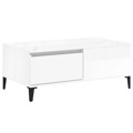 Mesa de Centro 90x50x36,5 cm Derivados Madeira Branco Brilhante