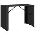 Mesa de Bar com Tampo de Vidro 145x80x110 cm Vime Pe Preto